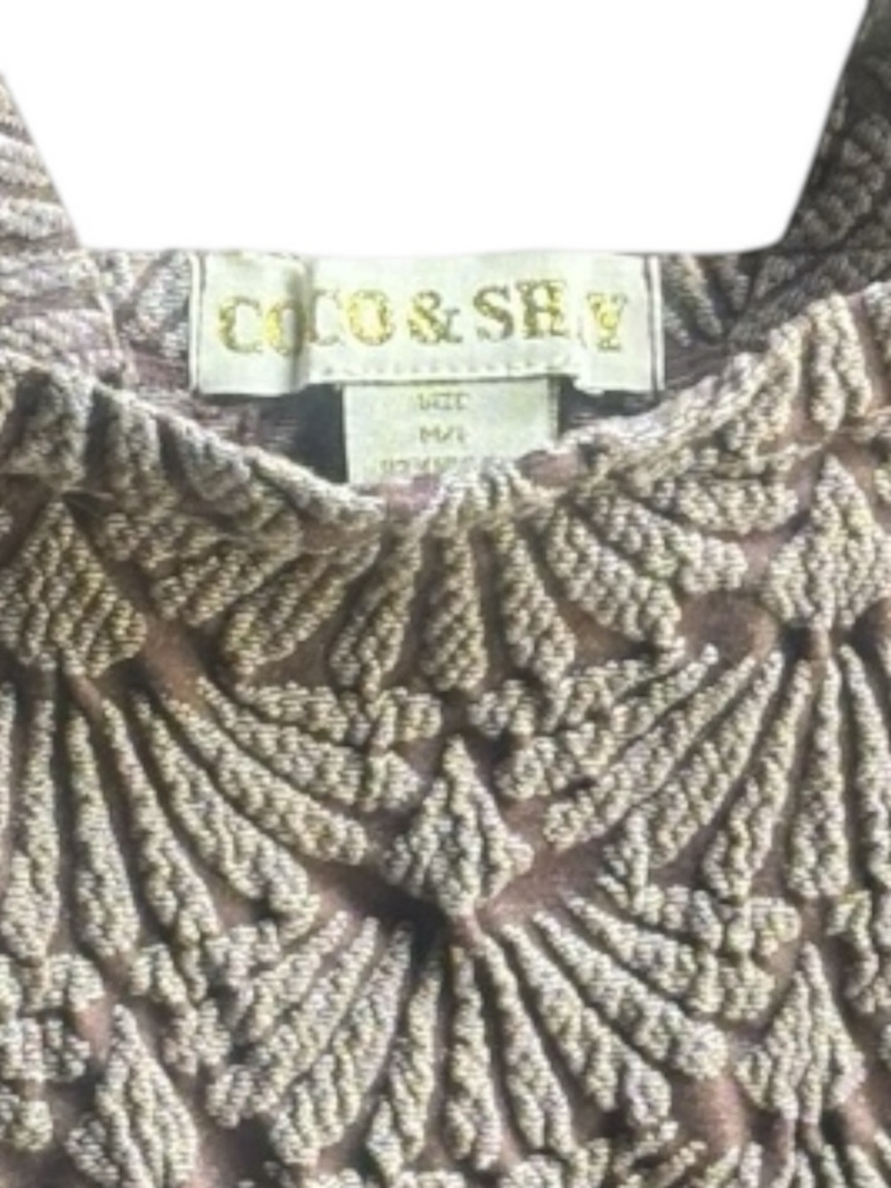 Textured Cream Knit Square-Neck Tank Top - Picture 2 of 5
